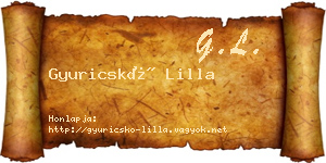 Gyuricskó Lilla névjegykártya